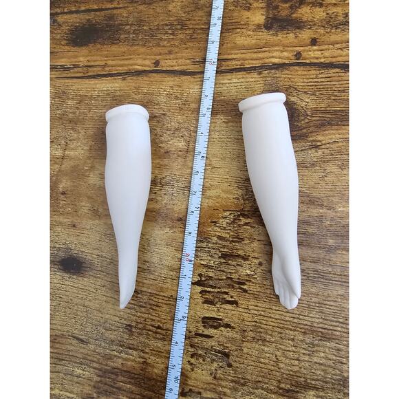 Set of Vintage German Made Bisque Doll Arms w/ Hands White Signed - Picture 2 of 6